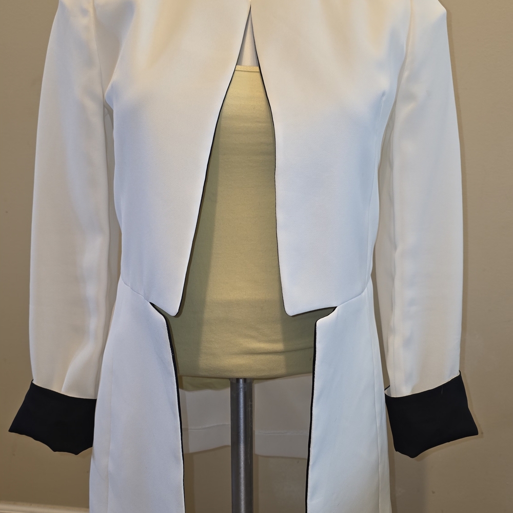 Elegant White Jacket with Black Accents